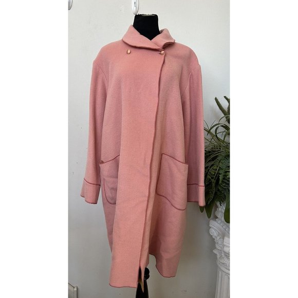 Harve Benard Women’s Wool Blend Tunic Long Pink Coat Size 14 - Picture 3 of 8